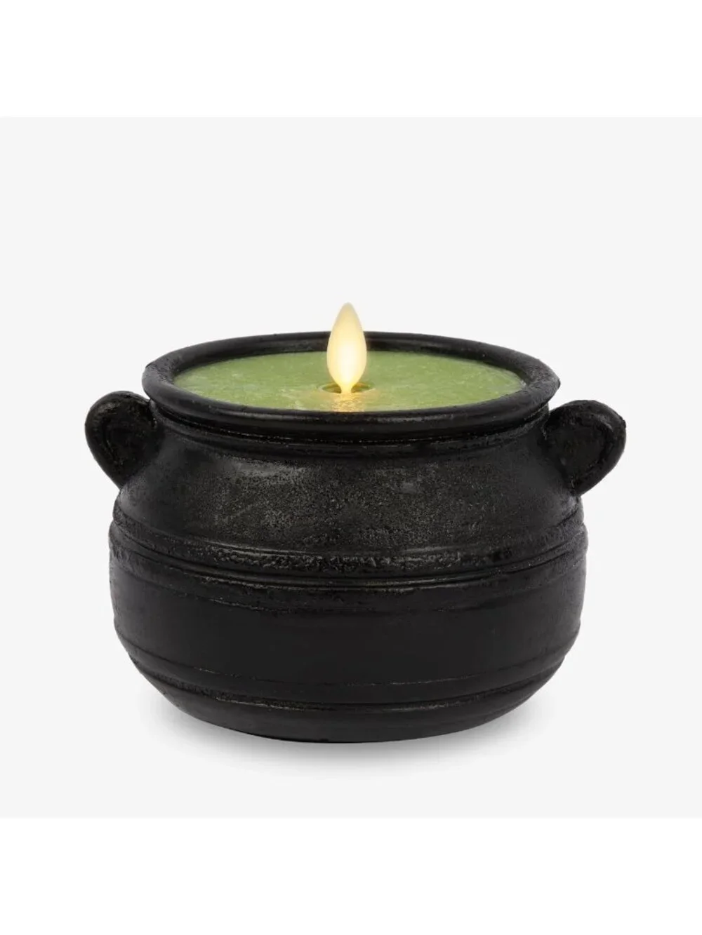 Flameless Flickering LED Candle - Spooky Halloween Decor, Real Wax, Matte Black